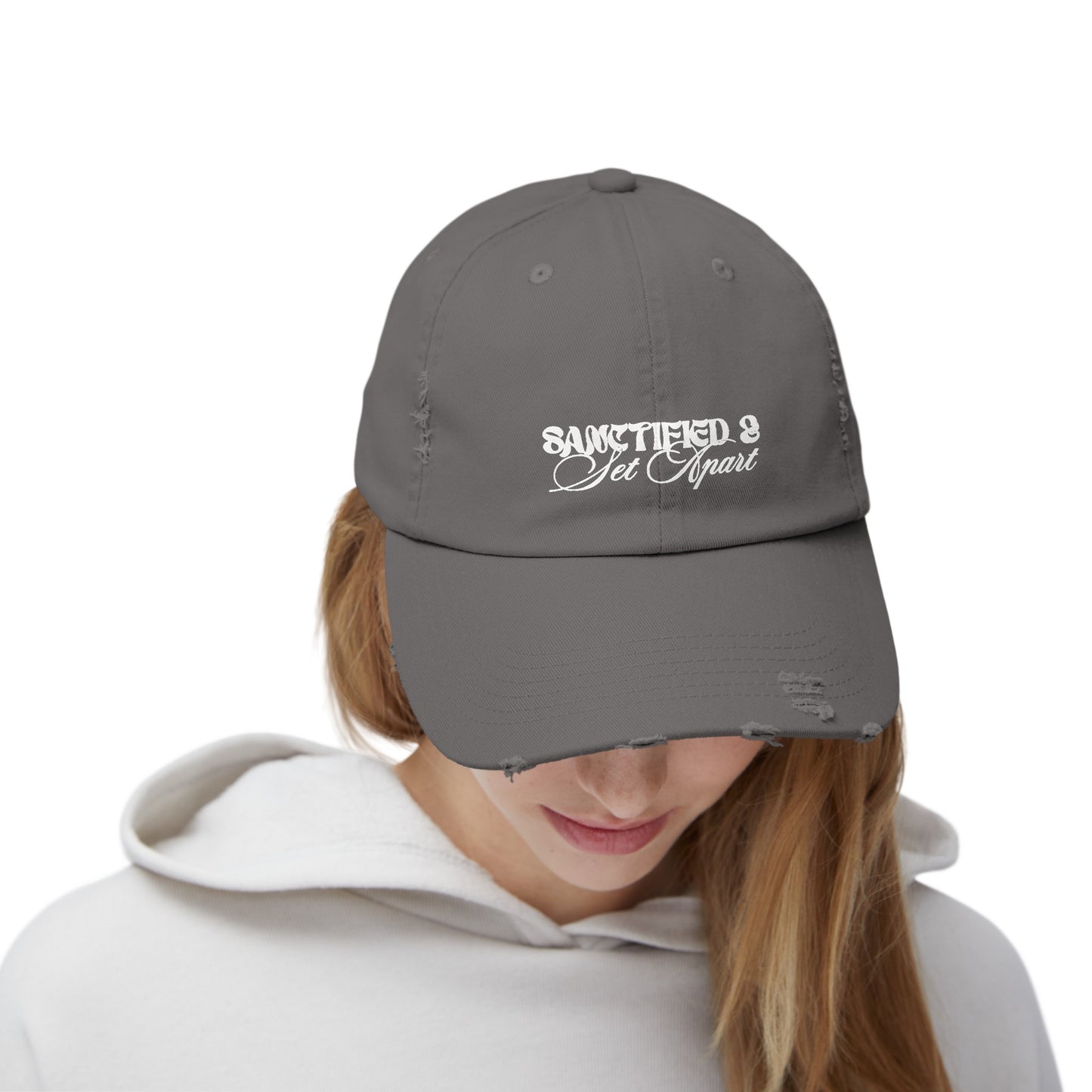 "Sanctified & Set Apart" Unisex Distressed Cap
