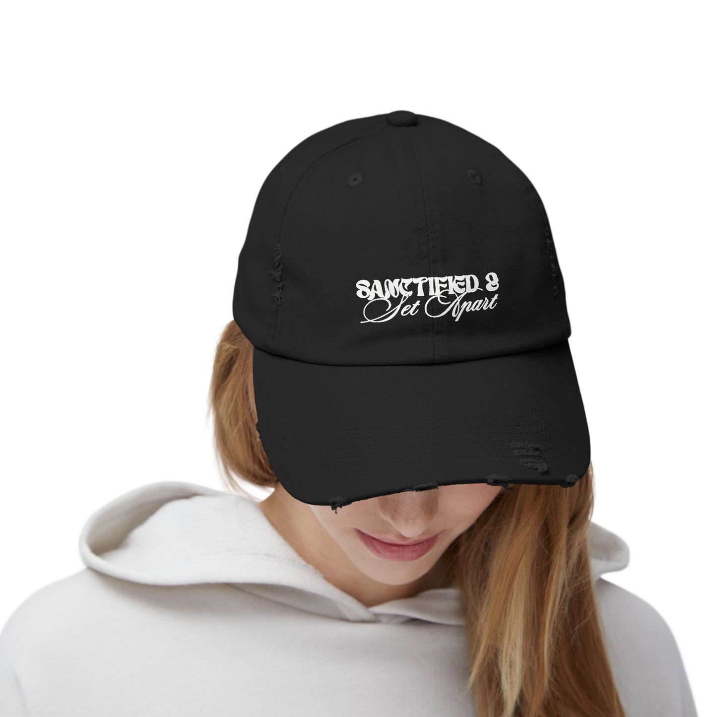 "Sanctified & Set Apart" Unisex Distressed Cap