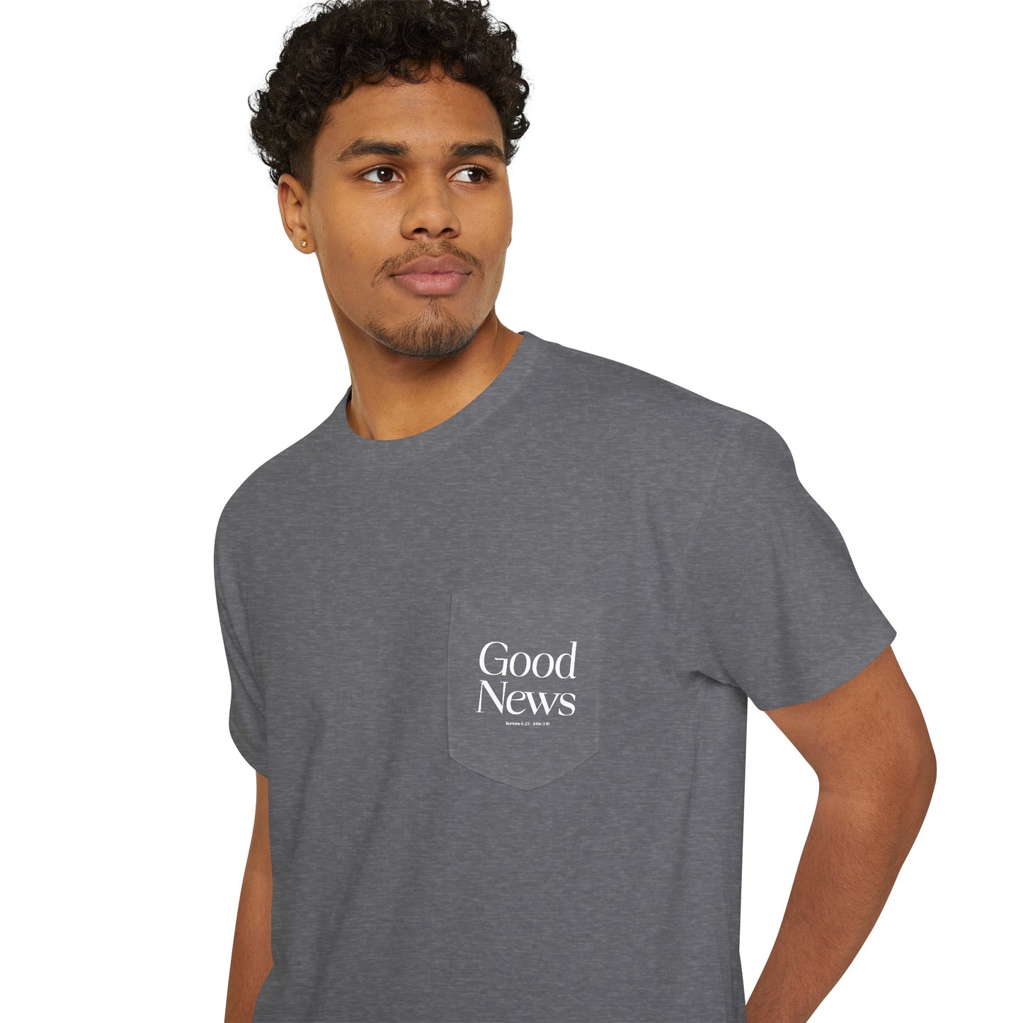"Good News" Pocket Tee | Unisex Heavy Cotton