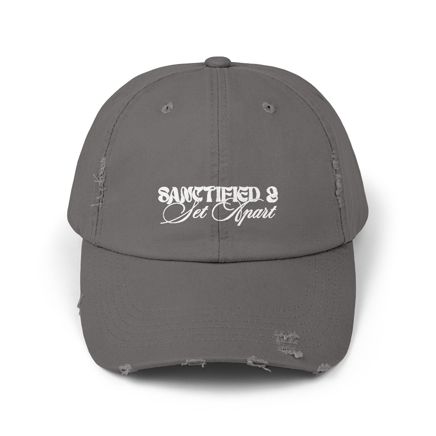 "Sanctified & Set Apart" Unisex Distressed Cap