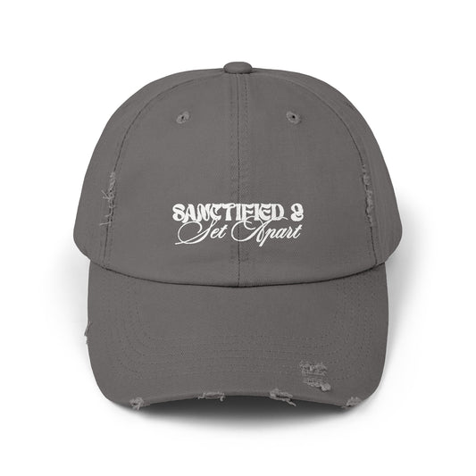 "Sanctified & Set Apart" Unisex Distressed Cap